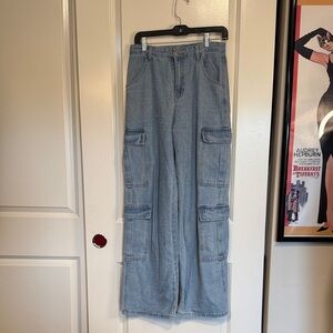 Women's Blue Wide Leg Jeans